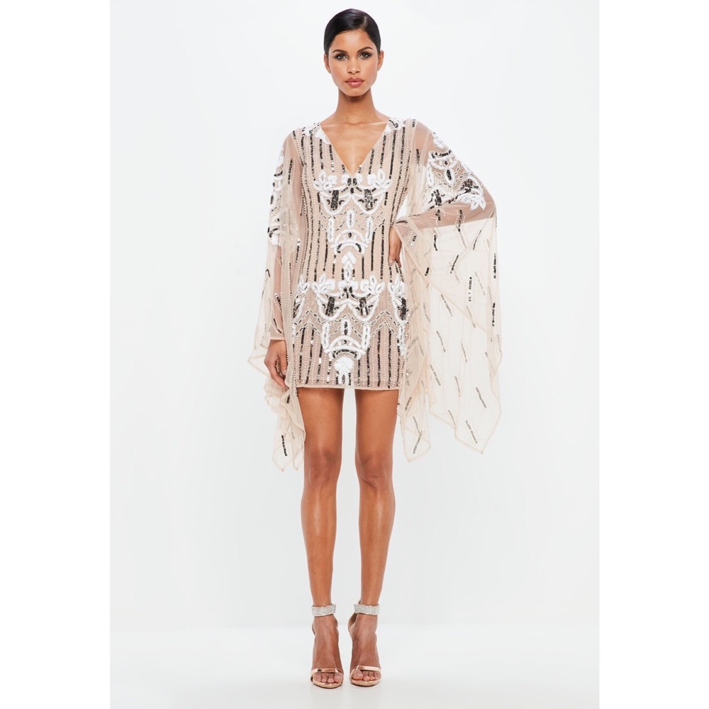 PEACE + LOVE | Embellished Plunge Dress